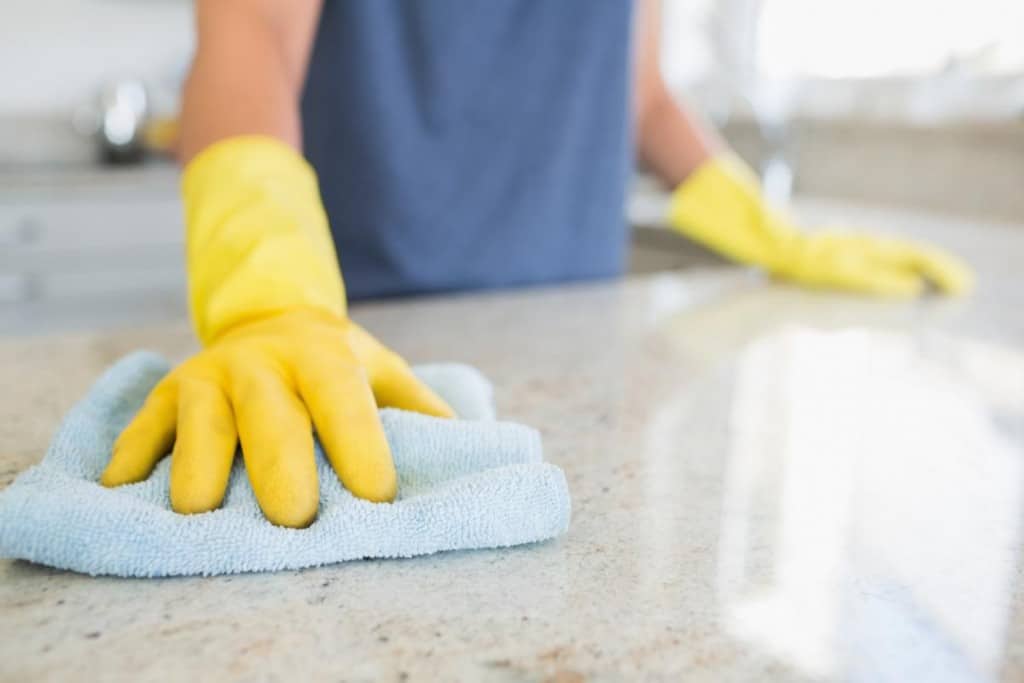 cleaning countertop