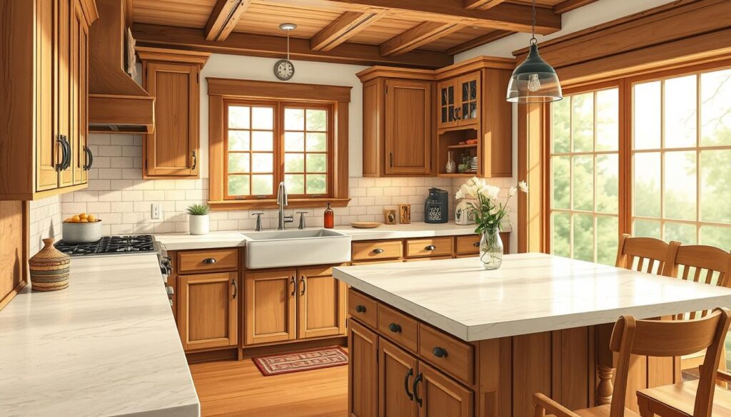 Image of soapstone countertops in a rustic kitchen